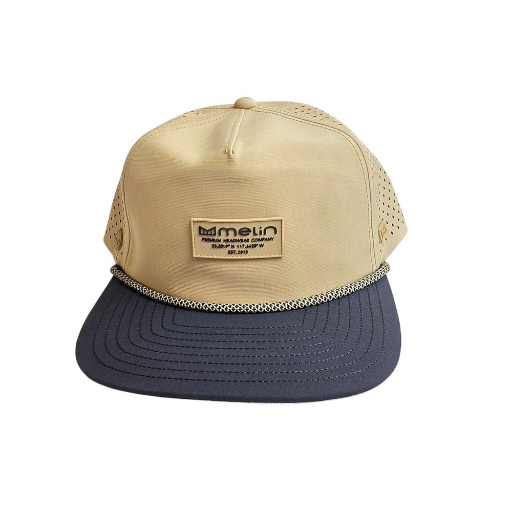 Melin Hydro Coronado Brick Performance Snapback Hat Size Classic DarkKhaki Black